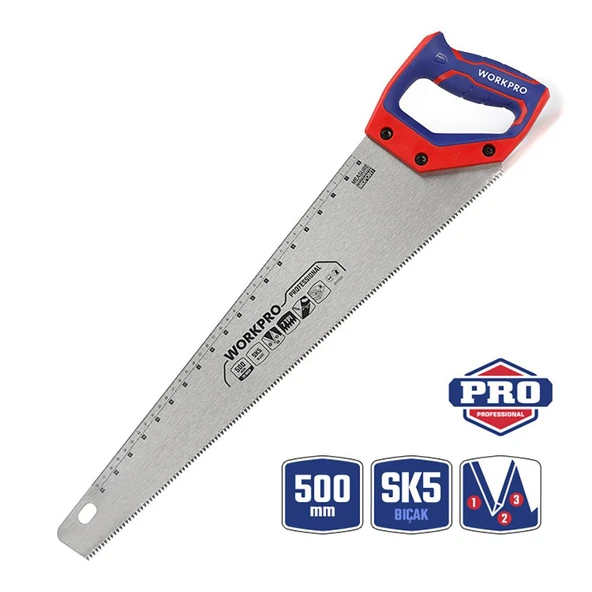 WORKPRO WP215007 500mm SK5 7 TPI Ağır Hizmet Tipi El Testeresi ürün görseli 1