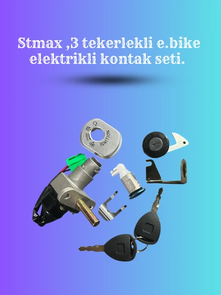 Stmax 3 Tekerlekli E-Bike Kontak Seti – Elektrikli Bisiklet Anahtar ve Kilit Takımı ürün görseli 1