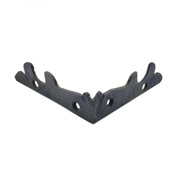 Antika Tarz Dekoratif Pirinç Lale Köşe Gönye - Yan, 105x105 Mm, Oksit ürün görseli 1