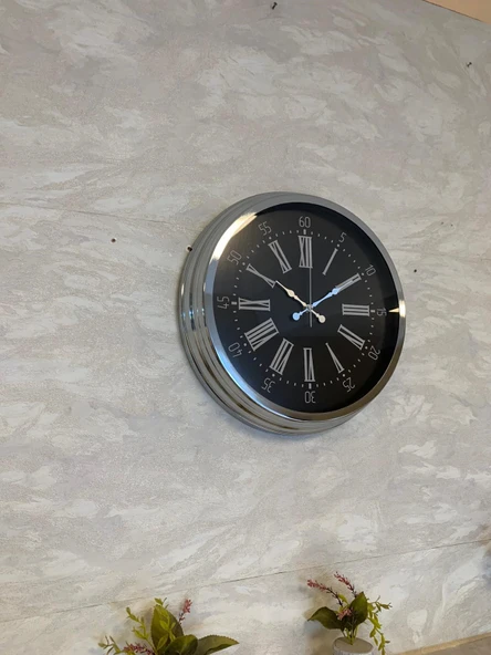 Zentime 40 Cm Krom Elegance Duvar Saati - Resim 3