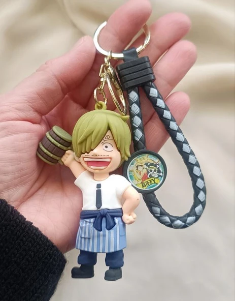 Silikon Anahtarlık One Piece Sanji Karakter Figür Çanta Süsü Oyuncak - Resim 2
