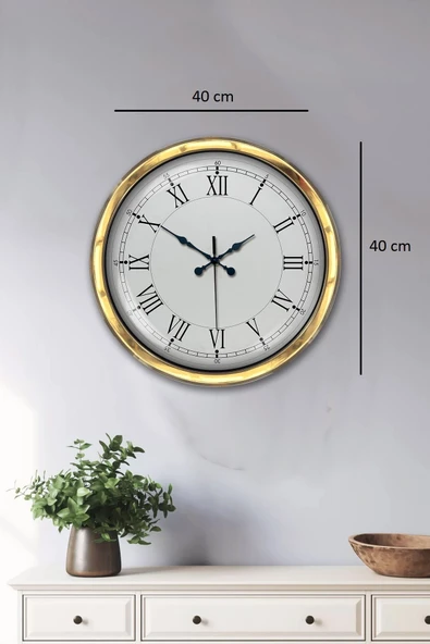 Zentime 40 Cm Gold Lüks Dekoratif Duvar Saati - Resim 5
