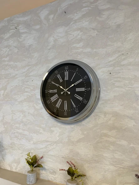 Zentime 40 Cm Krom Elegance Duvar Saati - Resim 4