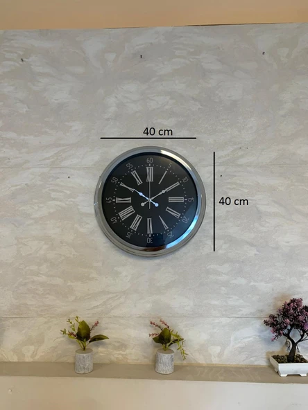 Zentime 40 Cm Krom Elegance Duvar Saati - Resim 5