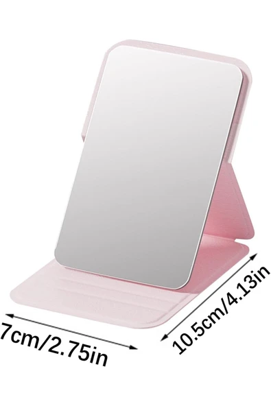HPYTECH Taşınabilir Katlanabilir Mini Makyaj Aynası–Masaüstü & Çanta &Cep Boy Kompakt Seyahat Aynası - Resim 4