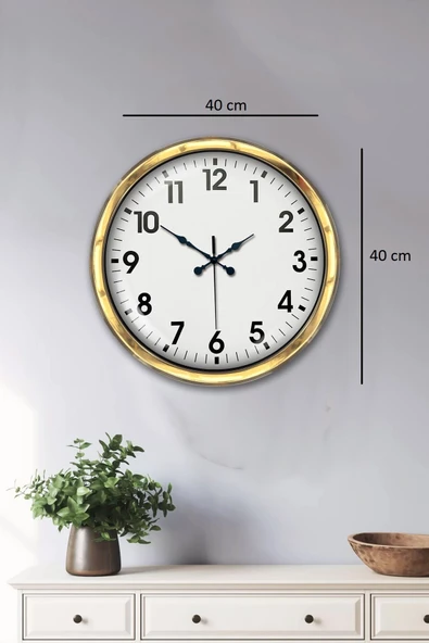 Zentime 40 Cm Gold Lüks Duvar Saati - Resim 5