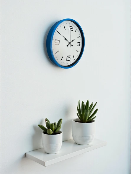 Zentime 36 Cm Mavi Dekoratid Duvar Saati - Resim 3