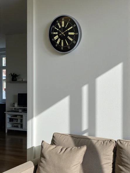 Zentime 36 Cm Gri Dekoratif Duvar Saati - Resim 4