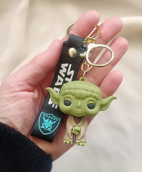 Silikon Anahtarlık Baby Yoda Karakter Figür Çanta Süsü Oyuncak - Resim 2