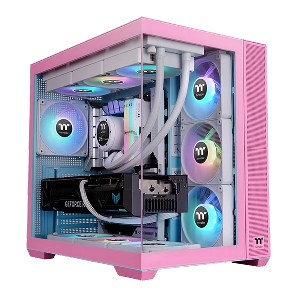 Thermaltake View 380 850W 80+ Gold ARGB USB 3.2 Bubble Pink ATX Mid Tower Kasa CA-3Z2-85MAWE-00 ürün görseli 1
