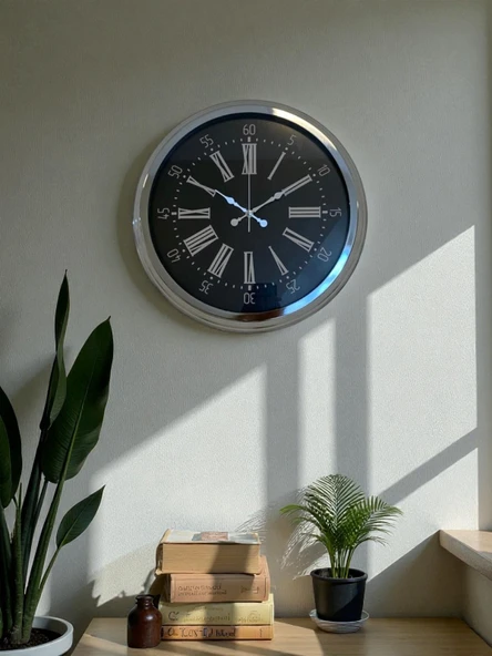 Zentime 40 Cm Krom Elegance Duvar Saati ürün görseli 1