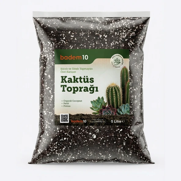 Organik Cocopeat Perlit Pomza Karışımlı Kaktüs ve Sukulent Toprağı 5 Litre ürün görseli 1