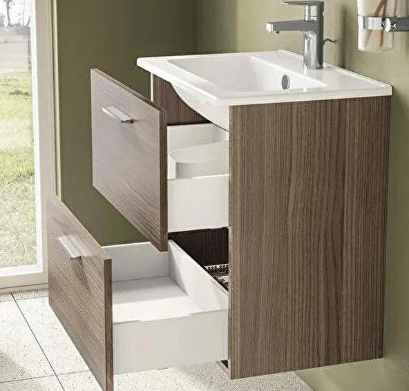 mia 60 cm cordoba çekmeceli alt banyo dolabı +lavabo - Resim 2