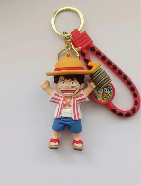 Silikon Anahtarlık One Piece Monkey D. Luffy Karakter Figür Çanta Süsü Oyuncak ürün görseli 1