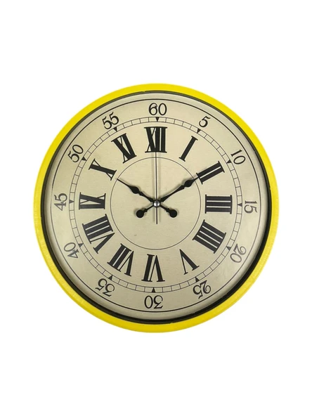 Zentime 36 Cm Sarı Dekoratif Duvar Saati - Resim 2