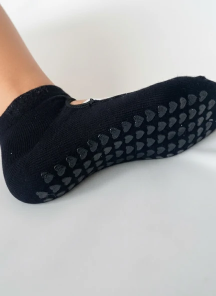 2’li Pilates & Yoga Çorap Seti – Kaydırmaz Tabanlı Unisex Pamuklu Spor Patik Çorap - Resim 3