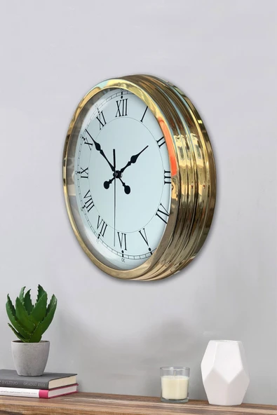 Zentime 40 Cm Gold Lüks Dekoratif Duvar Saati - Resim 3