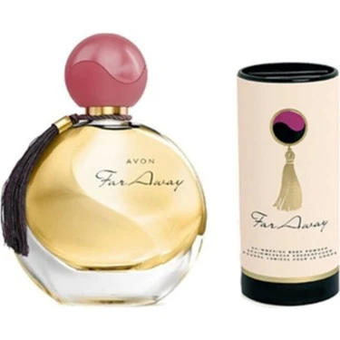 AVON FAR AWAY KADIN PARFUM 50 ML EDP  +PUDRA 40 ML GÖRSELDE YER ALAN ÜRÜNLER GÖNDERİLECEKTİR ürün görseli 1