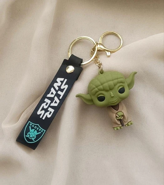 Silikon Anahtarlık Baby Yoda Karakter Figür Çanta Süsü Oyuncak - Resim 4