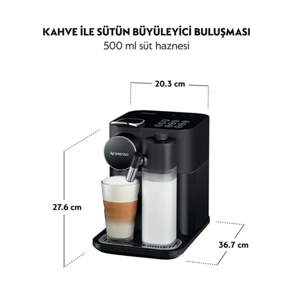 Nespresso F541 Gran Latissima Süt Çözümlü Kahve Makinesi,Siyah - Resim 7