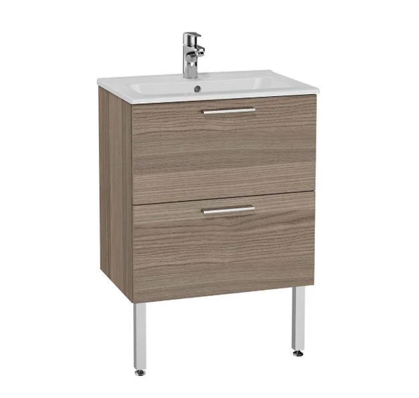Mia cordoba 60 cm çekmeceli ayaklı lavabo dolabı alt modül + lavabo ürün görseli 1