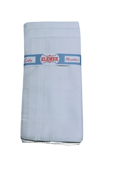 Elemek Erkek Beyaz Mendil 12 adet 39x39 cm ürün görseli 1