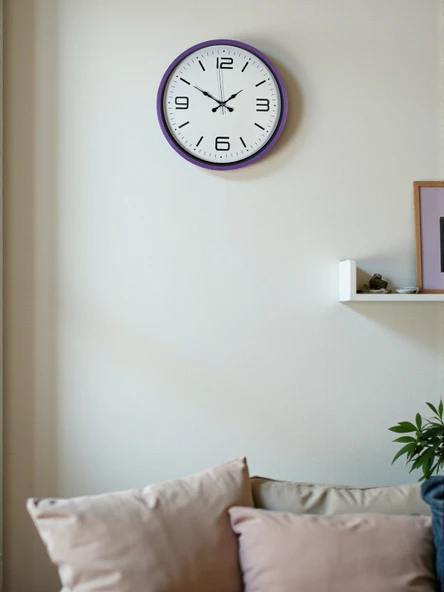 Zentime 36 Cm Mor Dekoratif Duvar Saati ürün görseli 1