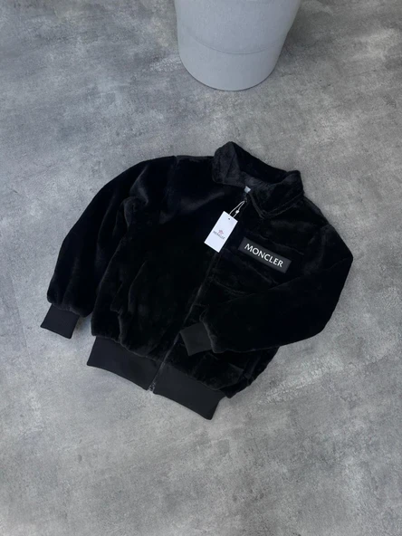Moncler Siyah Peluş Ceket - ürün görseli 1