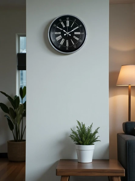 Zentime 36 Cm Gri Dekoratif Duvar Saati ürün görseli 1