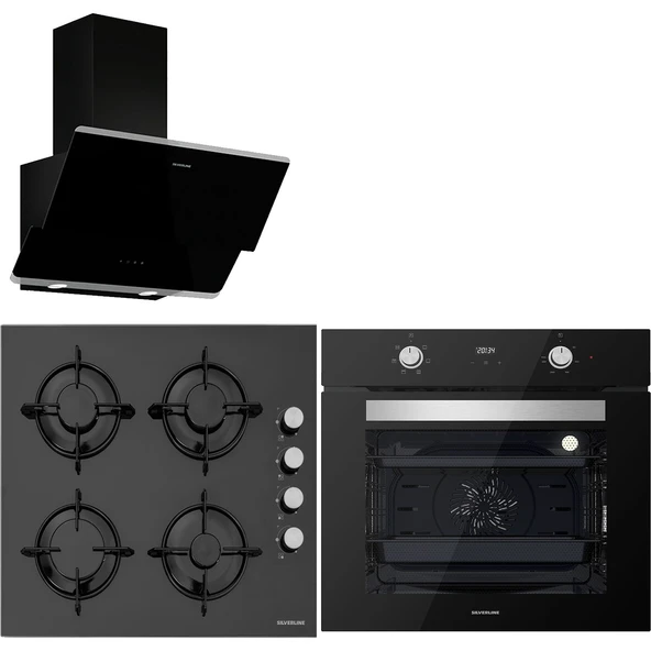 Silverline BO6502B02 - CS5349B01 - 3490 Oslo Siyah Ankastre Set ürün görseli 1