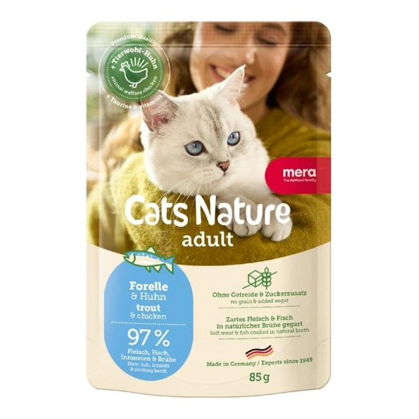 Mera Cats Nature Alabalıklı Yetişkin Kedi Yaş Maması 85 Gr ürün görseli 1