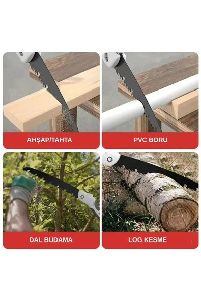 HPYTECH Katlanabilir Budama-Kamp Testere,Ergonomik Silikon Sap,Odun Kesme Aracı - Resim 3