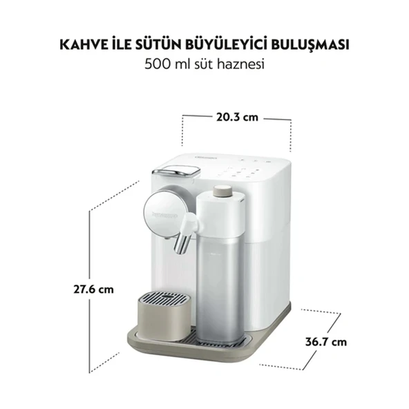 Nespresso F541 Gran Latissima Süt Çözümlü Kahve Makinesi,Beyaz - Resim 3