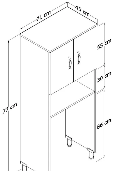 çamaşır makınası Dolabı MDF - Resim 3