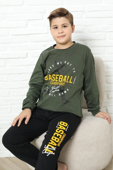 Erkek Çocuk Pijama Takımı %100 Pamuk İnterlok Kumaş 12447 - Resim 11