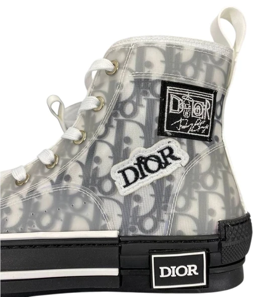 christian dior high top siyah beyaz - Resim 2