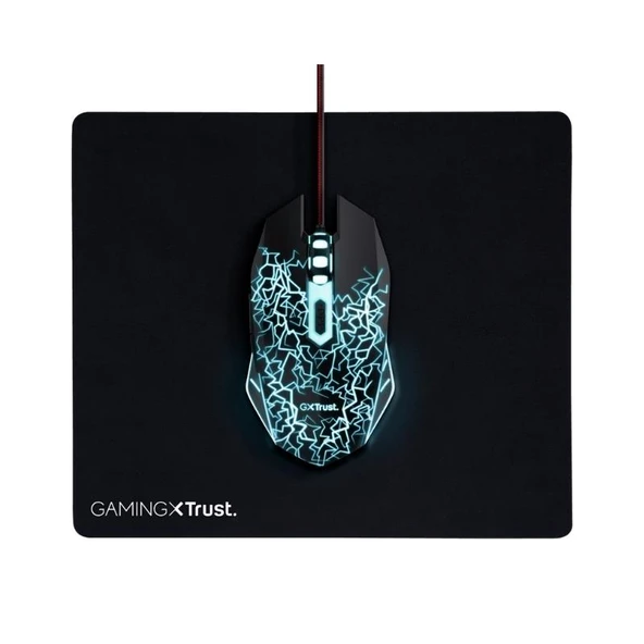 Trust 24752 Basic Gaming Mouse + Mousepad, RGB, Siyah ürün görseli 1
