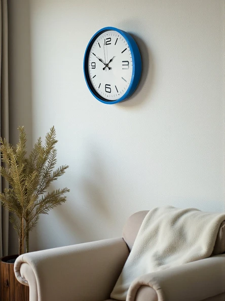 Zentime 36 Cm Mavi Dekoratid Duvar Saati - Resim 4