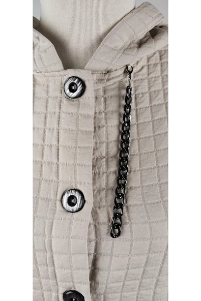 ZİNCİR DETAYLI TESETTÜR KAPİTONE YELEK - Resim 10