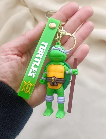 Silikon Anahtarlık Ninja Kaplumbağalar Donatello Karakter Figür Çanta Süsü Oyuncak - Resim 2