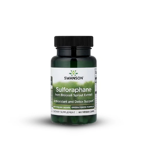 Swanson, Sulforaphane from Broccoli Sprout Extract, 400 mcg, 60 Vegan Caps