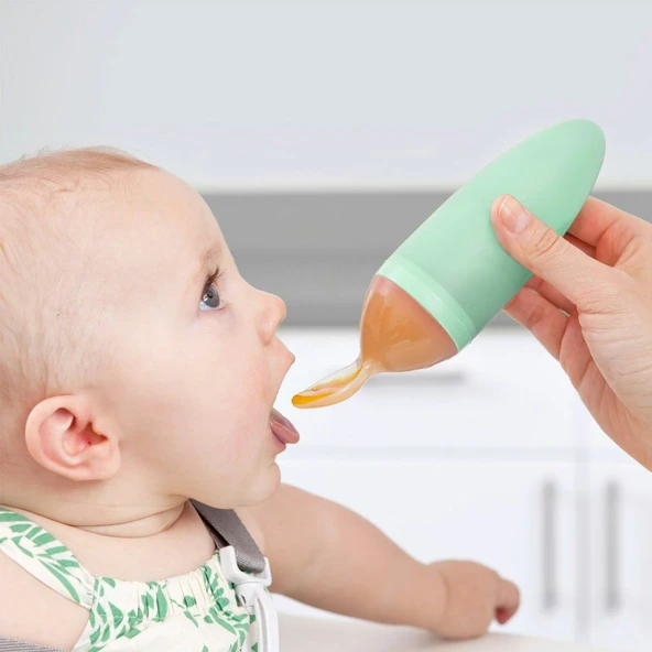 TBN11419 BOON - SQUIRT Silikon Yeşil Mama Kaşığı - Resim 2