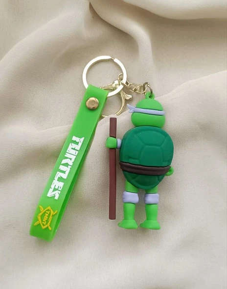 Silikon Anahtarlık Ninja Kaplumbağalar Donatello Karakter Figür Çanta Süsü Oyuncak - Resim 3