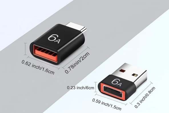SChitec 6A UsbA to Type-C Dönüştürücü Adaptör | Hızlı Şarj & Veri Aktarım Adaptörü J624 - Resim 6