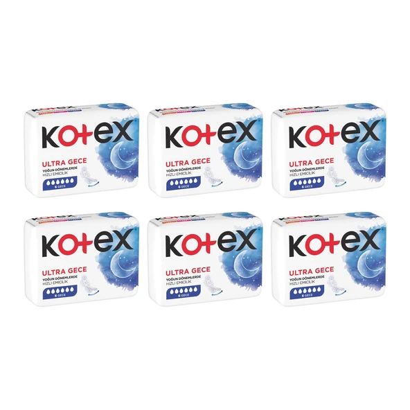 Kotex Ultra Gece 6 lı Ped x 6 Adet ürün görseli 1