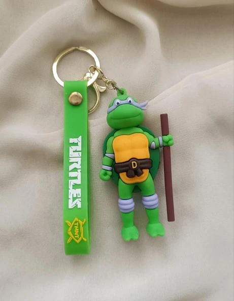 Silikon Anahtarlık Ninja Kaplumbağalar Donatello Karakter Figür Çanta Süsü Oyuncak - Resim 4