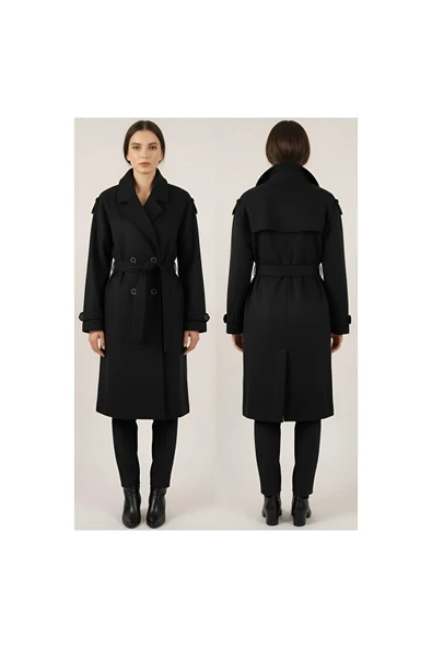 OMUZ VE KOL APOLETLİ KAŞE KABAN ürün görseli 1