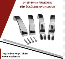 DUŞA KABİN KULP TAKIMI KROM KAPLAMALI  (14-15-16CM) - Resim 3