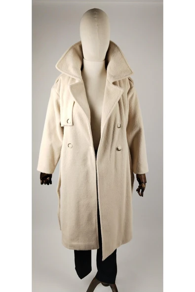 APOLETLİ TÜYLÜ KUŞAKLİ ANGORA KABAN - Resim 11