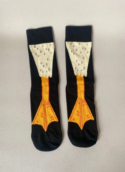 Ördek Ayağı Desenli Unisex Soket Çorap (1 Çift) – Eğlenceli Funny Socks Premium Kalite - Resim 6